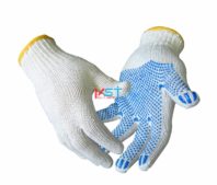 перчатки ХБ с ПВХ 10 класс 3 нити белые