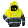 Куртка-бомбер светоотражающая PORTWEST X C565 желтая/зеленая (с капюшоном)