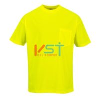 Футболка светоотражающая c коротким рукавом и карманом PORTWEST S578 желтая
