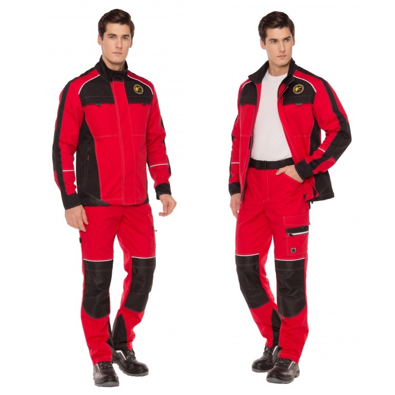 Летний костюм СТАРТ красный мужской (куртка+брюки) 171829