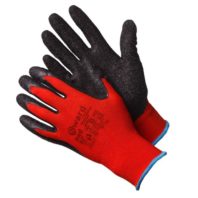 Красные нейлоновые перчатки с черным текстурированным латексом Gward Red L2001
