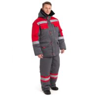 Костюм утеплённый НОВА куртка+п/к, цв. серый/красный 75640